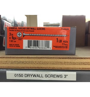 DRYWALL SCREWS - 3"