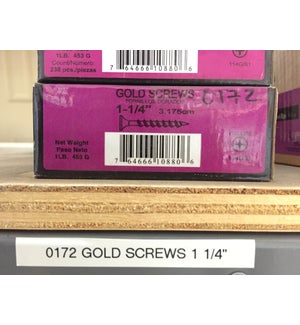 GOLD SCREWS - 1-1/4" - 1 LB