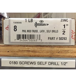 SELF DRILL SCREWS - PH MOD - #8 - 1/2" (1LB)