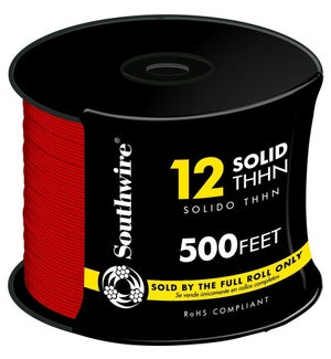 12 GAUGE SOLID THHN WIRE - RED