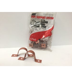 COPPER - PLATED - CTS 2 HOLE TUBE STRAPS - 3/4"