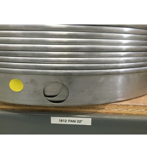 WATER HEATER PAN - 22" - W/ FITTINGS