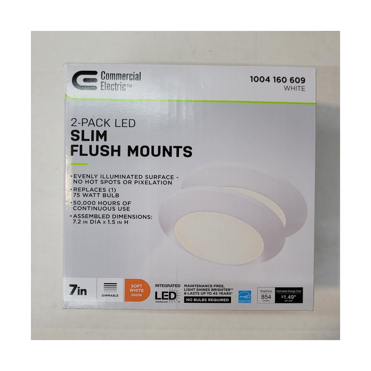 7 INCH WHITE LED FLUSH MOUNT ( 2 PACK )