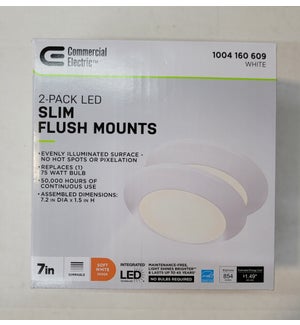 7 INCH WHITE LED FLUSH MOUNT ( 2 PACK )