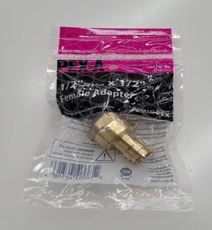 PEX-1/2 BRASS BARB X 1/2 FNPT FEMALE ADAPTER