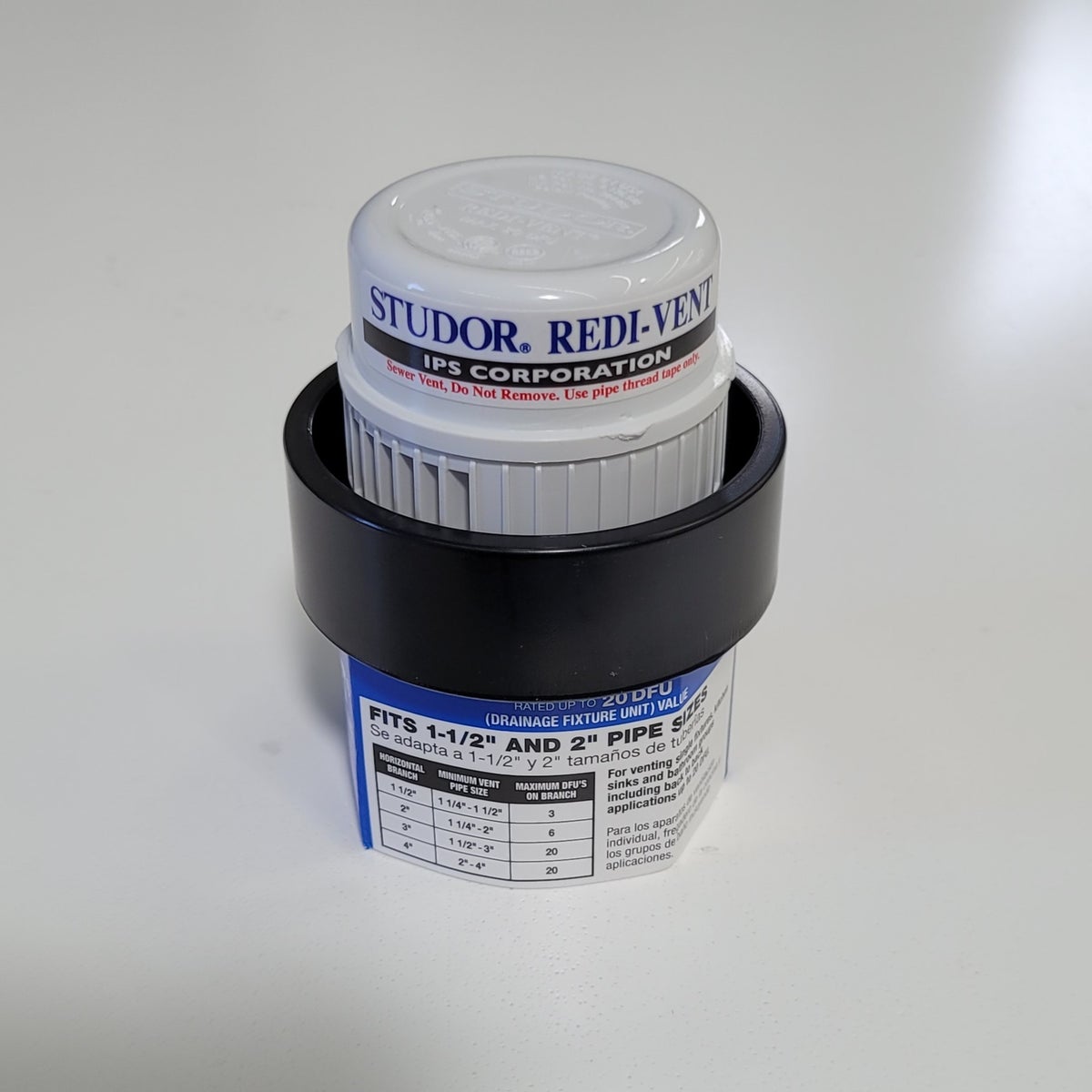 REDI-VENT WITH ABS ADAPTOR AIR ADMITTANCE VALVE