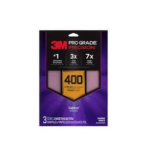 SUPPLY-3M 9 X 11 400 GRIT SANDPAPER ( 3 PACK )