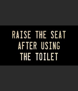RAISE THE SEAT AFTER USING THE TOILET