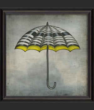 BC White Black and Yellow Umbrella in clouds