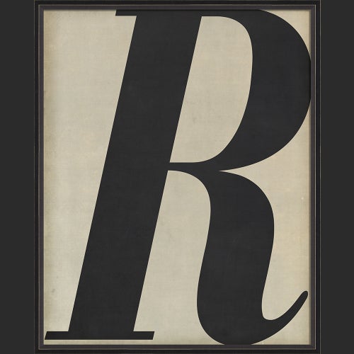 BC Letter R black on white