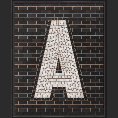 BC Mosaic Letter A on Black lg