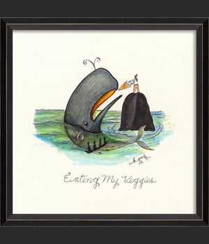 BC Whale Drawing Eating my Veggies