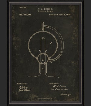 BC Edison Patent US 239745 on Black Sm