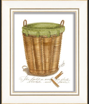 KI Green Lined Towel Basket