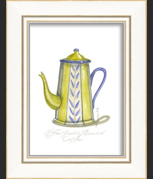 KI Yellow & Blue Coffee Pot