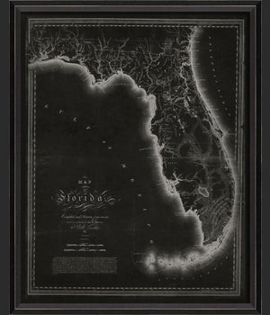 BC Florida 1816 Map on Black