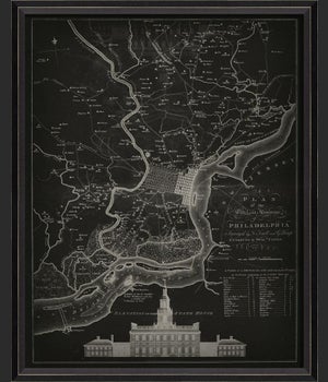 BC Philadelphia 1777 Map on Black