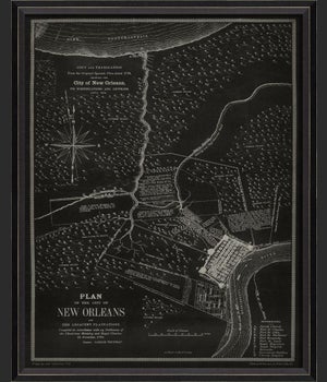 BC New Orleans 1875 Map on Black
