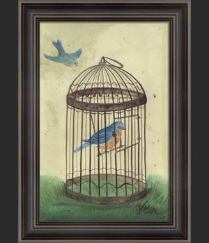 LS Blue Bird in Cage