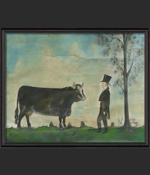 BC Man with Prized Cow Landscape