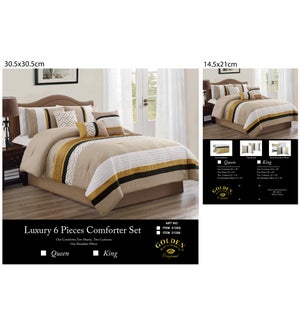 6-PC SET COMFORTERS- 5-QUEEN AND 3-KING- YELLOW-8/BOX