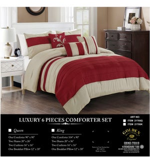 6-PC SET COMFORTERS- 5-QUEEN AND 3-KING- 8/BOX