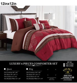 6-PC SET COMFORTERS- 5-QUEEN AND 3-KING- 8/BOX