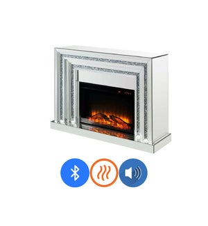 FIREPLACE WITH HEATER ,BLUETOOTH SPEAKER & 4-COLOR CHANGING INSERT 47"X14"X39" -  1/ BOX