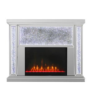 FIREPLACE WITH LED, HEATER, BLUETOOTH SPEAKER & 4-COLOR CHANGING INSERT 47"X14"X39" -  1/ BOX