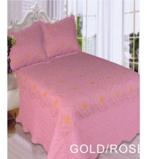 QUEEN BED SPREAD GOLD/ROSE   8/BX