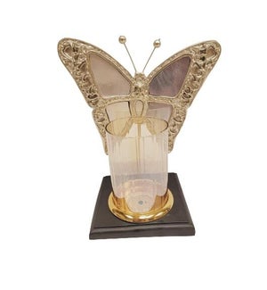 RESIN CRAFT-BUTTERFLY CANDLE HOLDER-9.84 X 5.90"- SILVER/PEARL/BLACK/GOLD-8/BOX