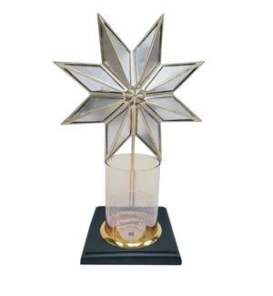 RESIN CRAFT- STAR CANDLE HOLDER- 14.96 X 9.45"- SILVER/PEARL/BLACK/GOLD-8/BOX