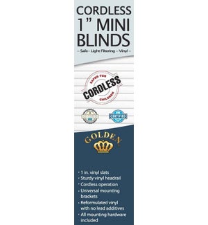 18"X64" - 1" CORDLESS MINI BLINDS - 6/BOX