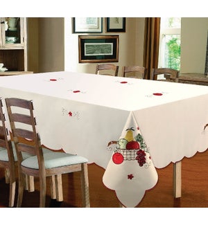 EMBROIDERED FRUIT TABLECLOTH - 70" R - 12/BOX