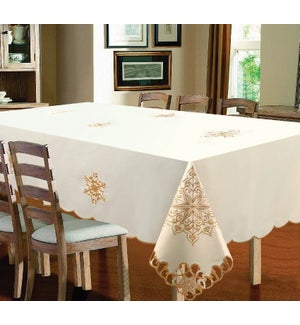 EMBROIDERED SNOWFLAKE TABLECLOTH -60"X84" - 24/BOX