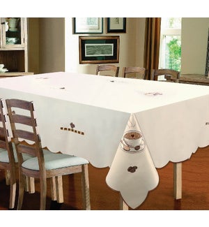 EMBROIDERED COFFEE  TABLECLOTH -52"X70" - 12/BOX