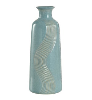 AVIDA BLUE | Decorative Ceramic Vase | 19 H x 7.5 W x 7.5 D