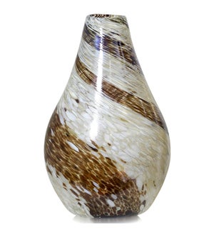 DROUP VASE LARGE TWISTED SPOTS CHOCOLATE BEIGE