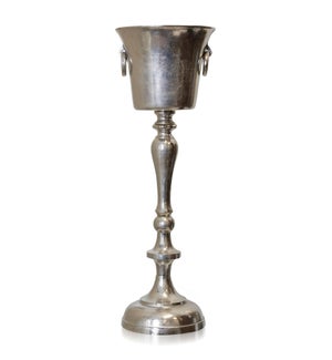 SILVER | Cast Aluminum Large Goblet | 33in ht. X 11in w. X 11in d.