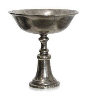 SILVER | Large Cast Aluminum Serving Stand | 14in ht. X 20in w. X 14in d.