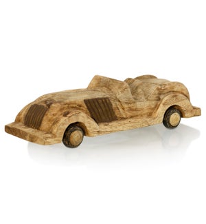 OLDTIMER AUTO | 4in ht X 15in w X 4in d | Natural Stained Wood Sculpture of an Antique Car