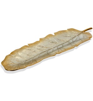 CHAMPAIGNE VEIN LEAF | Small Champagne Table Top Leaf Dish | 10in w X 2in ht X 32in d