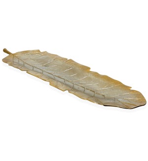 CHAMPAIGNE VEIN LEAF | Large Champagne Table Top Leaf Dish | 12in w X 2in ht X 40in d