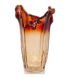 KENYA EROS VASE | Two-tone Eros Art Glass Vase  | 12in w. X 15in ht. X 12in d.