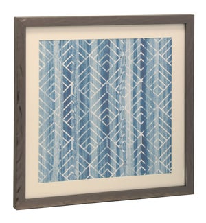 Bryan Keith Contemporary Blue and White Print Framed Under Glass