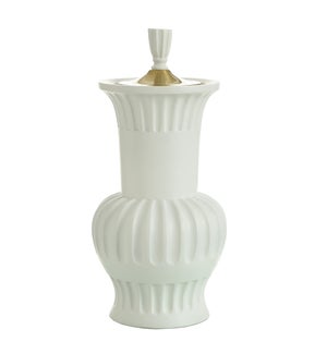 DANN FOLEY LIFESTYLE | Pleated Decorative Urn Vase with Lid | 20.25 H x 9.5 W x 7.25 D