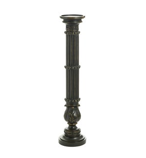 DANN FOLEY LIFESTYLE | Antiqued Black and Gold Grecian Pedestal Candleholder |36.25 H x 7 W x 8 D