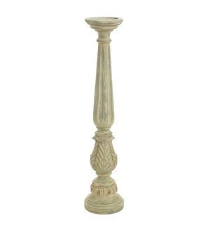 DANN FOLEY LIFESTYLE | Antiqued Cream Grecian Pedestal Candleholder |41.5 H x 8 W x 9 D