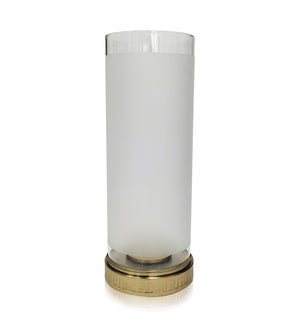 DANN FOLEY LIFESTYLE | Large Hurricane Steel and Glass Candle Holder  | 6in w. X 17in ht. X 6in d.