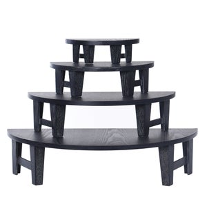 DANN FOLEY LIFESTYLE | Set of 4 Wooden Tabletop Nesting Tables | Black Finish | 26in w. X 6in ht. X